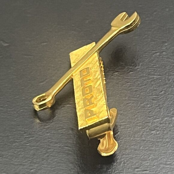 Vintage Adjustable Wrench Tie Back Bar Clip Gold Tone - Picture 8 of 8